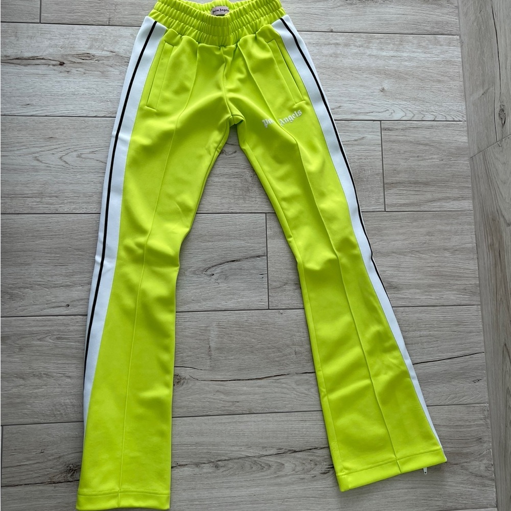 Authentic palm angels track pants in yellow neon